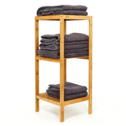 Regal Mehrzweckregal 3 Etagen 34x80x33cm (BxHxT) Kombinierbar Bambus