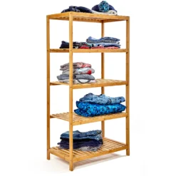 Regal Mehrzweckregal 5 Etagen 60x117,5x35cm (BxHxT) Bambus