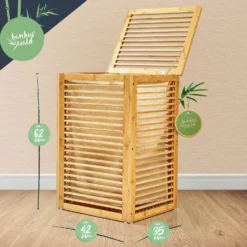 Wäschekorb Klappdeckel Bambus Baumwollleinen Einfacher Aufbau Bambus -Weinkühlschränke Verkäufe 10038088 yy 0007 logo