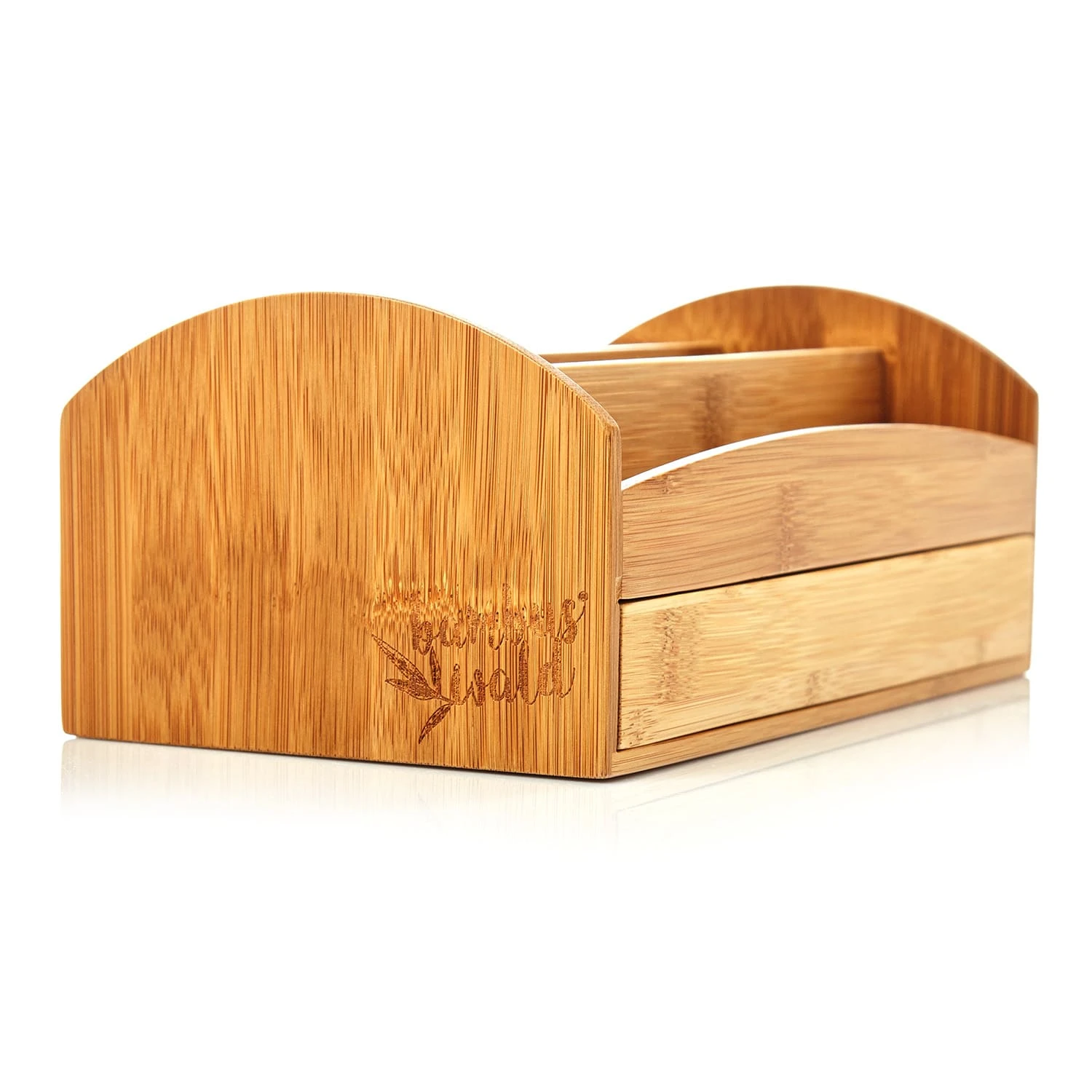 Schreibtischorganizer Mit Schublade 3 Fächer 27,5x11x15 Cm 100% Bambus 3 Schreibtischorganizer Mit Schublade 3 Fächer 27,5x11x15 Cm 100% Bambus – Bild 3