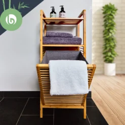 2-in-1 Standregal 2 Ablagefächer Herausnehmbarer Korb Bambus Baumwolle -Weinkühlschränke Verkäufe 10038135 yy 0006 logo