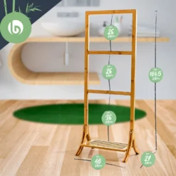 Handtuchhalter 3-fache Handtuchstange 40x104,5x27cm Leiteroptik Bambus -Weinkühlschränke Verkäufe 10038277 yy 0007 logo