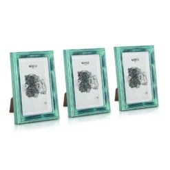 Lancaster Bilderrahmen Rechteckig 3er-Set 17x12 Cm Fotos Passepartout Holz