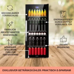 Beersafe 7XL Kühlschrank 242 Liter 5 Böden Panoramaglastür Edelstahl -Weinkühlschränke Verkäufe 10039513 DE 0005 usp