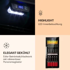 Beersafe 7XL Kühlschrank 242 Liter 5 Böden Panoramaglastür Edelstahl -Weinkühlschränke Verkäufe 10039513 de 0004 logo