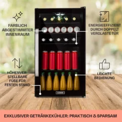 Beersafe 3XL Onyx Kühlschrank 98 Liter 4 Böden Panoramaglastür -Weinkühlschränke Verkäufe 10039655 DE 0005 usp