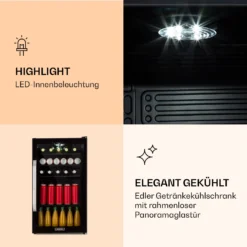 Beersafe 3XL Onyx Kühlschrank 98 Liter 4 Böden Panoramaglastür -Weinkühlschränke Verkäufe 10039655 de 0004 logo