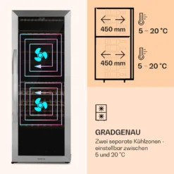Klarstein Vinamour 77 Duo Weinkühlschrank 191 Liter 5 - 20 °C 2 Kühlzonen -Weinkühlschränke Verkäufe 10039771 de 0004 logo