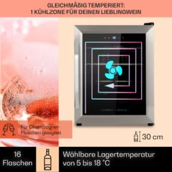 Vinamour 16 Uno Weinkühlschrank 16Fl./42l 5-18°C 41dB Glas -Weinkühlschränke Verkäufe 10039897 de 0003 usp