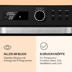 Prime Air Heißluftfritteuse 1500W 23l Timer 8 Programme -Weinkühlschränke Verkäufe 10040025 de 0004 logo