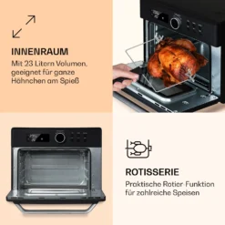Prime Air Heißluftfritteuse 1500W 23l Timer 8 Programme -Weinkühlschränke Verkäufe 10040025 de 0005 logo