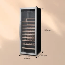 Vinamour 46 Uno Weinkühlschrank 1 Zonen 155 L/46 Fl. 4-18 °C Edelstahl -Weinkühlschränke Verkäufe 10040059 yy 0006 dimensions