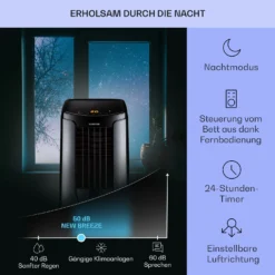 New Breeze 9 Mobile Klimaanlage 4-in-1 9.000 BTU / 2,6 KW EEK A Bodenrollen Timer -Weinkühlschränke Verkäufe 10040154 de 0004 usp