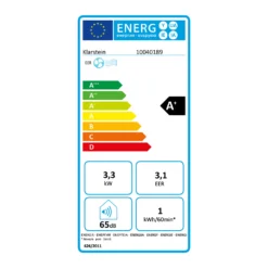 Kraftwerk Eco Smart 11 Klimaanlage 3-in-1 11500 BTU App Fernbedienung -Weinkühlschränke Verkäufe 10040189 energy label