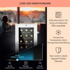 Shiraz 18 Slim Uno Weinkühlschrank 50l 18Fl Touch-Bedienfeld 5-18°C -Weinkühlschränke Verkäufe 10040215 de 0004 usp