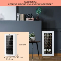 Shiraz 18 Slim Uno Weinkühlschrank 50l 18Fl Touch-Bedienfeld 5-18°C -Weinkühlschränke Verkäufe 10040215 de 0006 usp