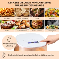 Air Bloom Heißluftfritteuse Dampffunktion 1500W 7,5 Liter 16 Programme -Weinkühlschränke Verkäufe 10040496 de 0004 usp