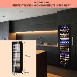 Vinsider 89 Built-In Trio Built-In Weinkühlschrank 5 – 18 °C Touch-Bedienfeld Holzregale -Weinkühlschränke Verkäufe 10040720 de 0006 usp