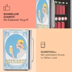 Beersafe 70 Bierzeit Edition Kühlschrank 70 Liter 3 Böden Panoramaglastür Edelstahl -Weinkühlschränke Verkäufe 10041175 de 0004 usp