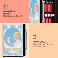 Beersafe 70 Bierzeit Edition Kühlschrank 70 Ltr 3 Böden Glas Edelstahl -Weinkühlschränke Verkäufe 10041176 de 0004 usp