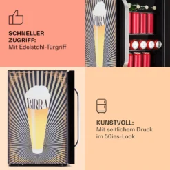 Beersafe 70 Birra Edition Kühlschrank 70 Liter 3 Böden Glas Edelstahl -Weinkühlschränke Verkäufe 10041178 de 0004 usp