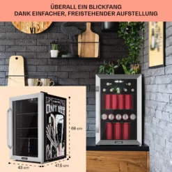 Beersafe 70 Craft Beer Edition Kühlschrank 70 Liter Glastür Edelstahl -Weinkühlschränke Verkäufe 10041181 de 0007 usp