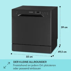 Amazonia 8 Geschirrspülmaschine 1620 Watt Für 8 Maßgedecke 49 DB Aquastop -Weinkühlschränke Verkäufe 10041204 de 0005 usp