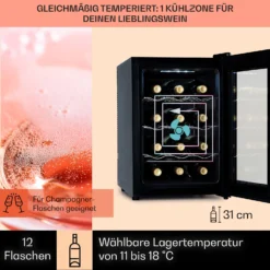 Barolo 12 Uno Weinkühlschrank 37 Ltr 12 Flaschen 11-18°C SingleZone -Weinkühlschränke Verkäufe 10041205 de 0003 usp