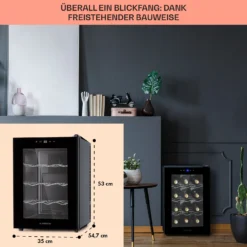 Barolo 12 Uno Weinkühlschrank 37 Ltr 12 Flaschen 11-18°C SingleZone -Weinkühlschränke Verkäufe 10041205 de 0006 usp