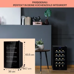 Barolo 15 Uno Weinkühlschrank 48 Ltr 15 Flaschen 11-18°C SingleZone -Weinkühlschränke Verkäufe 10041207 de 0006 usp
