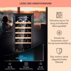 Vinovilla 29 Built-In Weinkühlschrank 81 L / 29 Fl. 1 Zone Glastür Edelstahl -Weinkühlschränke Verkäufe 10041309 de 0004 logo