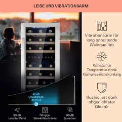 Vinamour 33 Duo Weinkühlschrank 2 Zonen 89 L / 33 Flaschen 5-18°C Touch -Weinkühlschränke Verkäufe 10041311 de 0004 logo