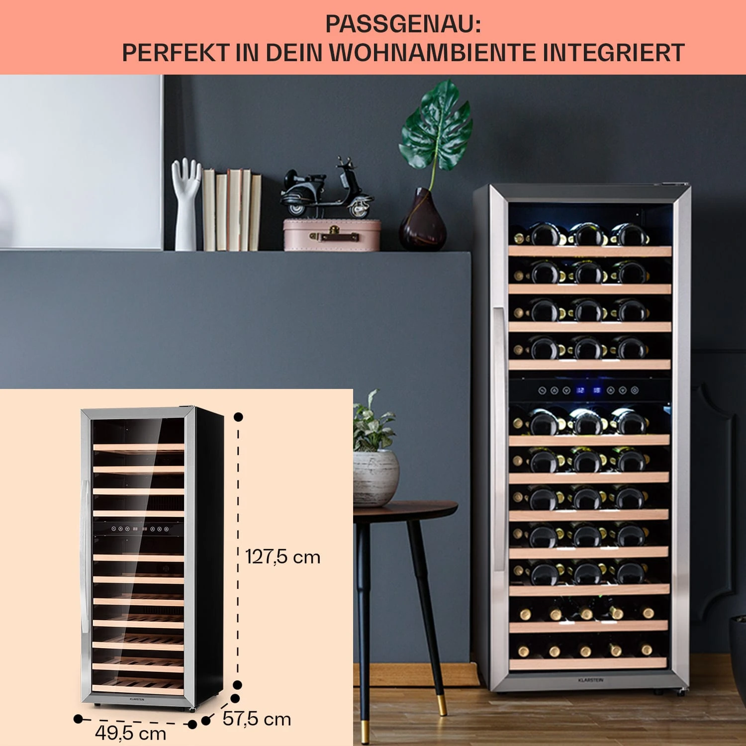 Vinamour 73 Duo Weinkühlschrank 2 Zonen 192 L/73 Flaschen 5-18°C Touch 6 Vinamour 73 Duo Weinkühlschrank 2 Zonen 192 L/73 Flaschen 5-18°C Touch – Bild 6