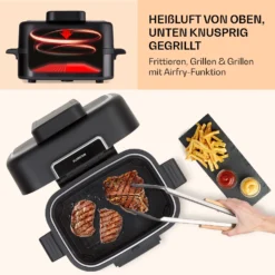 Combo Air Grill-Heißluftfritteuse 5 Programme 1500 Watt 4,5 L Grillkorb 2,5 L Frittierkorb -Weinkühlschränke Verkäufe 10041330 de 0005 usp