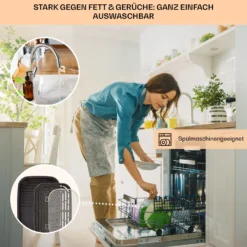Combo Air Grill-Heißluftfritteuse 5 Programme 1500 Watt 4,5 L Grillkorb 2,5 L Frittierkorb -Weinkühlschränke Verkäufe 10041330 de 0006 usp