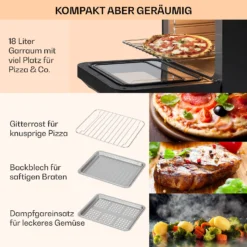 Vita Pro Heißluftfritteuse Dampfgaren 2450 W 18 Ltr 800 Ml Wassertank -Weinkühlschränke Verkäufe 10041333 de 0006 usp