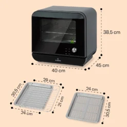 Vita Pro Heißluftfritteuse Dampfgaren 2450 W 18 Ltr 800 Ml Wassertank -Weinkühlschränke Verkäufe 10041333 de 0007 usp