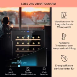 Barossa 32 Uno Weinkühlschrank 1 Zone 95 Liter / 36 Flaschen Touch-Display -Weinkühlschränke Verkäufe 10041395 de 0004 usp