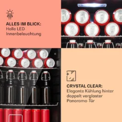 Beersafe XL Kühlschrank 60 Liter 2 Böden Doppelt Isolierte Panoramaglastür Edelstahl -Weinkühlschränke Verkäufe 10041891 de 0004 usp