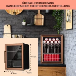 Beersafe XL Kühlschrank 60 Liter 2 Böden Doppelt Isolierte Panoramaglastür Edelstahl -Weinkühlschränke Verkäufe 10041891 de 0007 usp