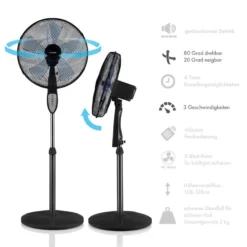 Summerjam Standventilator 2er-Set Standlüfter 50W 3 Stufen Schwarz 7 Summerjam Standventilator 2er-Set Standlüfter 50W 3 Stufen Schwarz -Weinkühlschränke Verkäufe 60002057 yy 0005 logo Klarstein Summerjam Standventilator schwarz