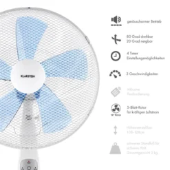 Summerjam Standventilator 2er-Set Standlüfter 50W 3 Stufen Weiß -Weinkühlschränke Verkäufe 60002058 yy 0003 logo Klarstein Summerjam Standventilator weiss
