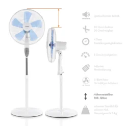 Summerjam Standventilator 2er-Set Standlüfter 50W 3 Stufen Weiß -Weinkühlschränke Verkäufe 60002058 yy 0006 logo Klarstein Summerjam Standventilator weiss