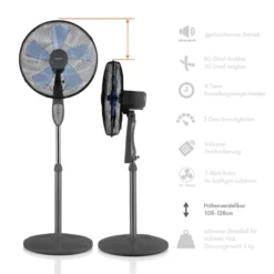 Summerjam Standventilator 2er-Set Standlüfter 50W 3 Stufen Grau -Weinkühlschränke Verkäufe 60002059 yy 0006 logo Klarstein Summerjam Standventilator grau reedit
