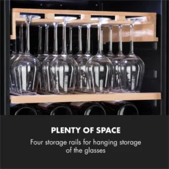 Barossa 102 Duo Weinkühlschrank-Set 2 Zonen 102 Fl. Weinglasregal -Weinkühlschränke Verkäufe 60002419 yy 0010 logo Klarstein Barossa 102D Weinglas Regal Echtholz